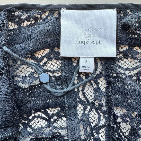 Cinq A Sept Marla Sheer Silk Black Lace $195 Bodysuit Women’s Size Small - Picture 7 of 15